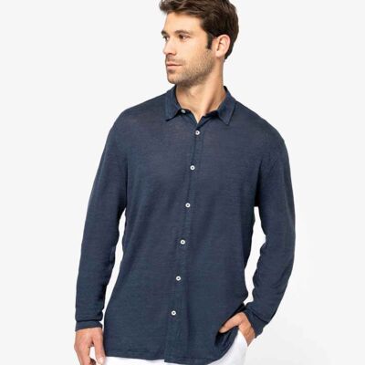 Spasso Long Sleeve Linen Shirt Thumbnail