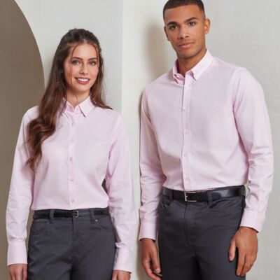 Premier Ladies Long Sleeve Striped Oxford Shirt Thumbnail