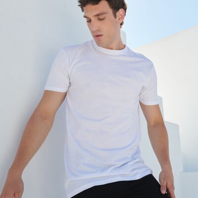 SF Men Longline Dipped Hem T-Shirt Thumbnail